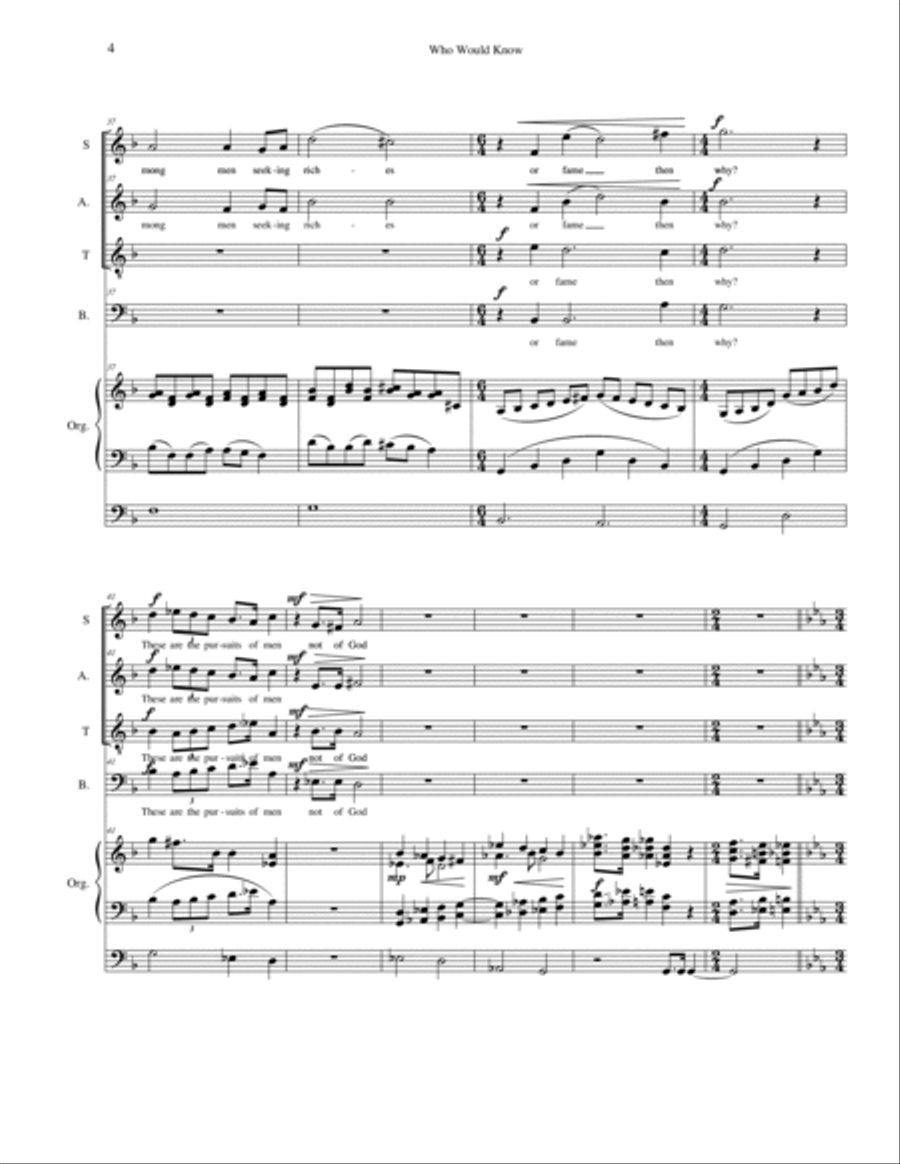 Who Would Know Who Would Know 4-Part scores gallery preview page 4