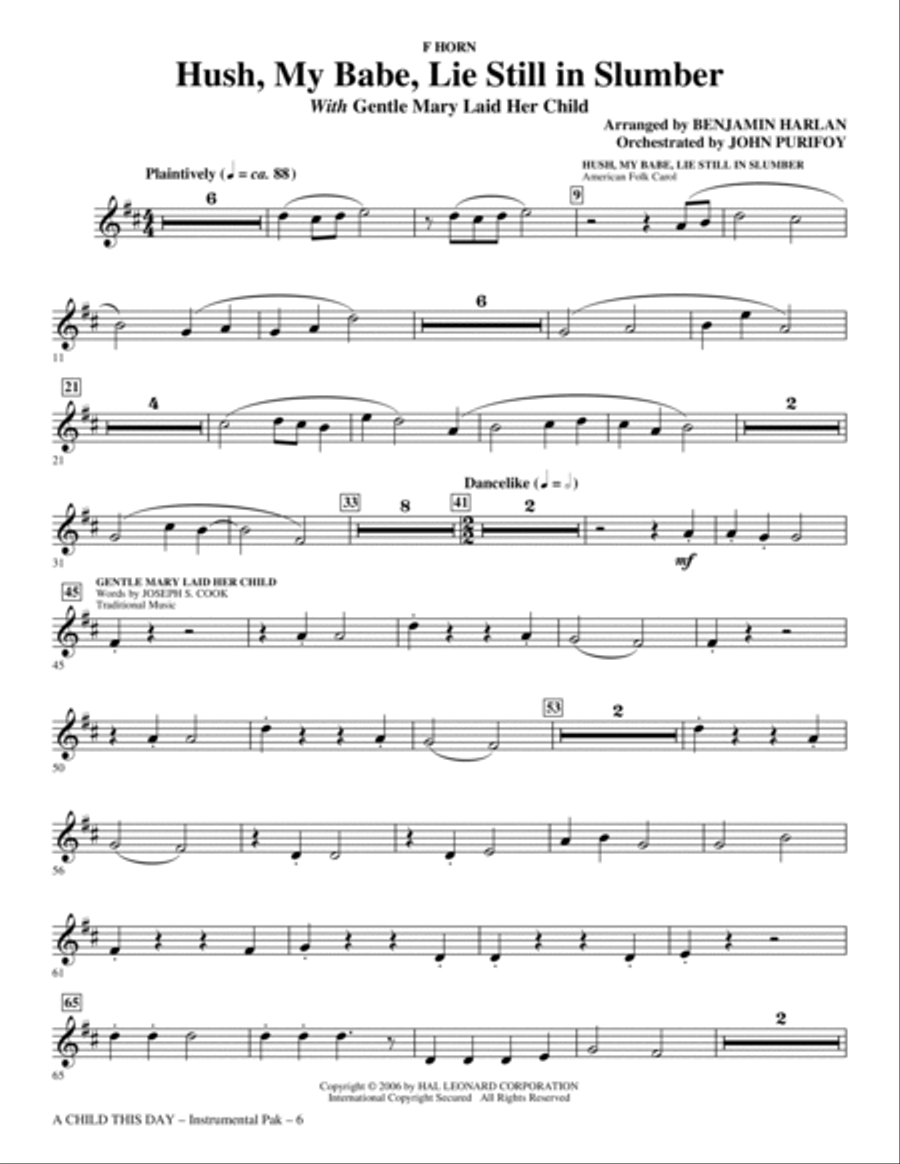 A Child This Day - F Horn Choir scores gallery preview page 6