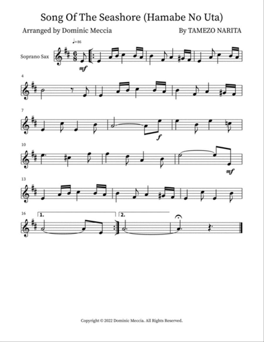 Song Of The Seashore (Hamabe No Uta) Small Ensemble scores gallery preview page 3