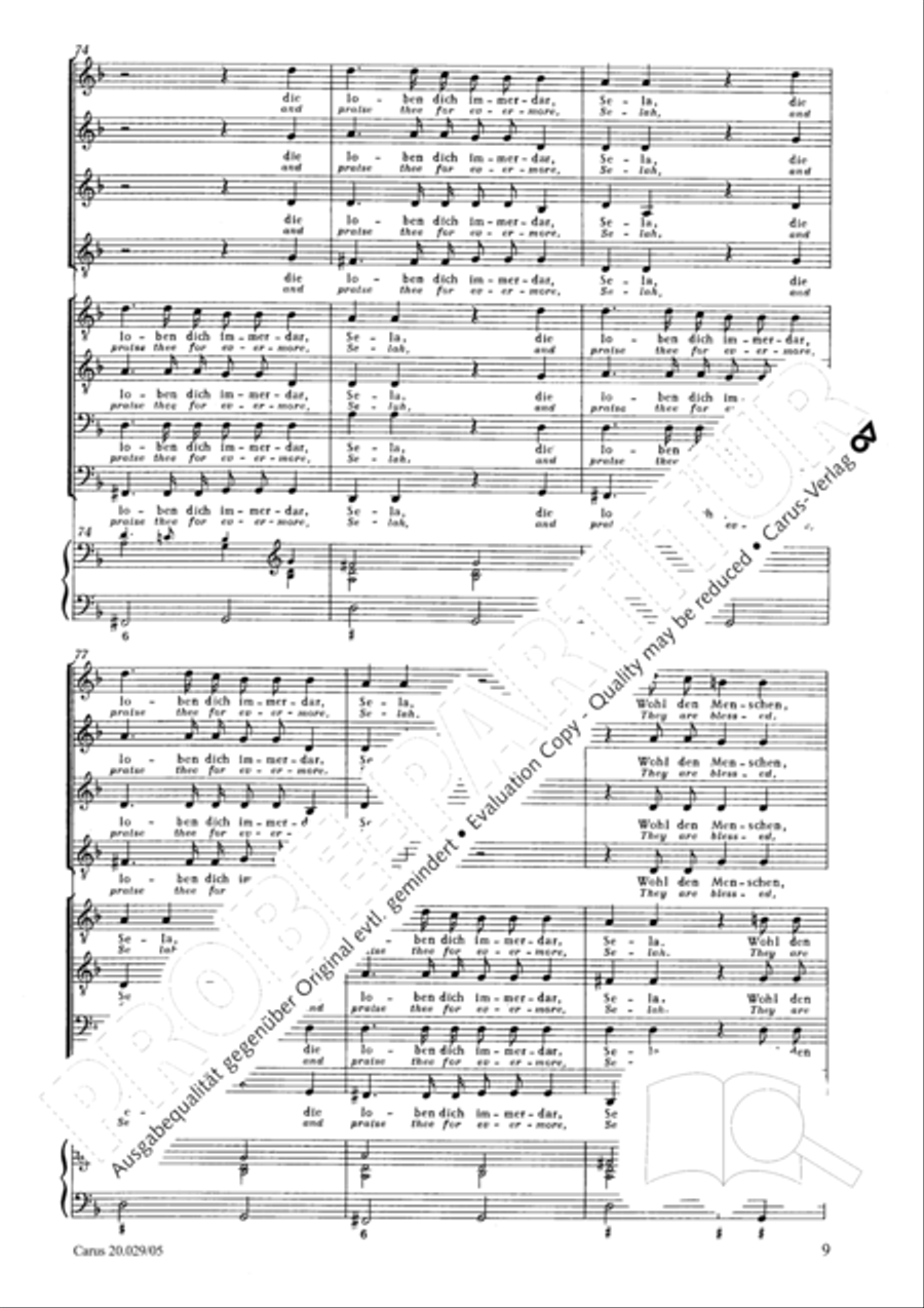 How beautiful is thy dwelling place (Wie lieblich sind deine Wohnungen) Men's Choir scores gallery preview page 12