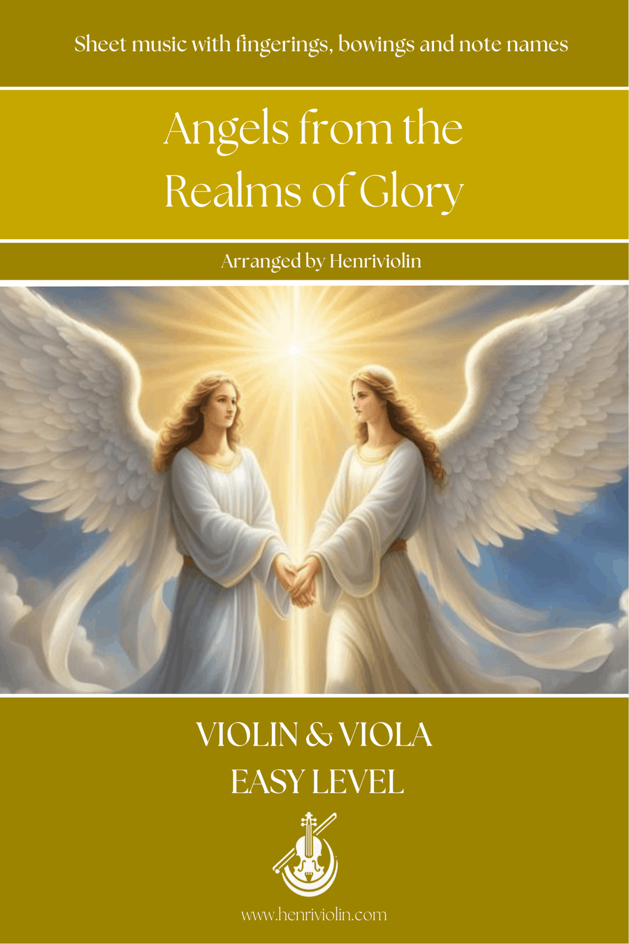 Angels from the Realms of Glory (VIOLIN AND VIOLA - EASY LEVEL) String Duet scores gallery preview page 1
