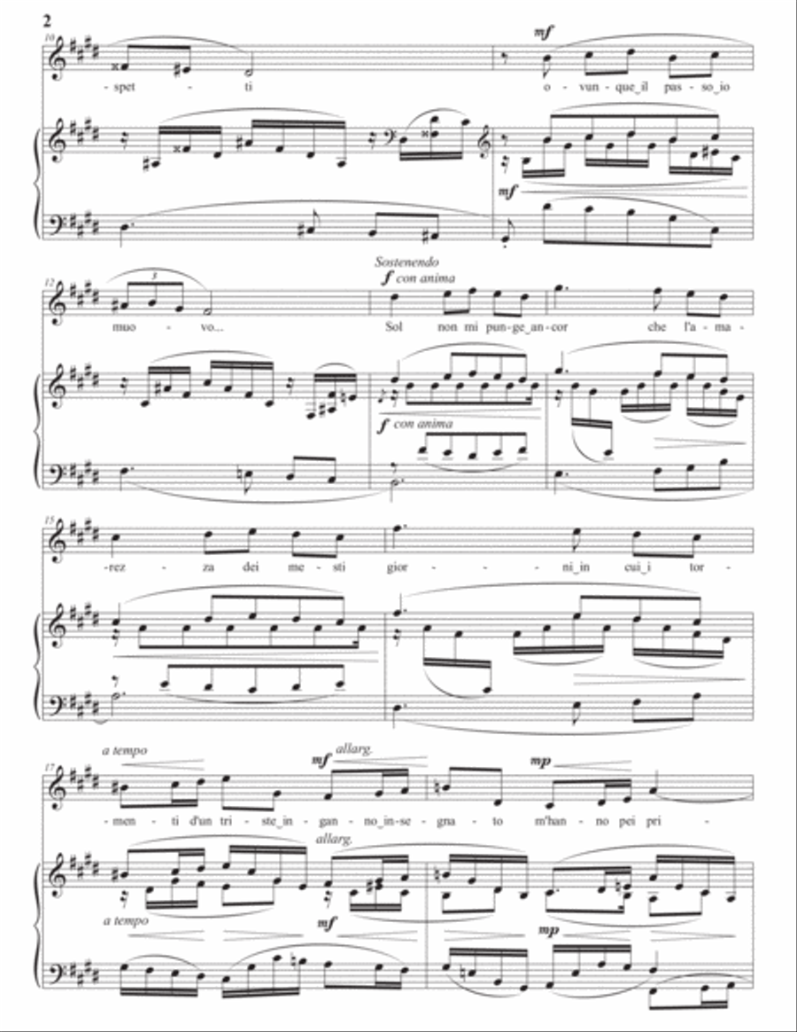 DONAUDY: Luoghi sereni e cari (transposed to E major) Voice scores gallery preview page 3