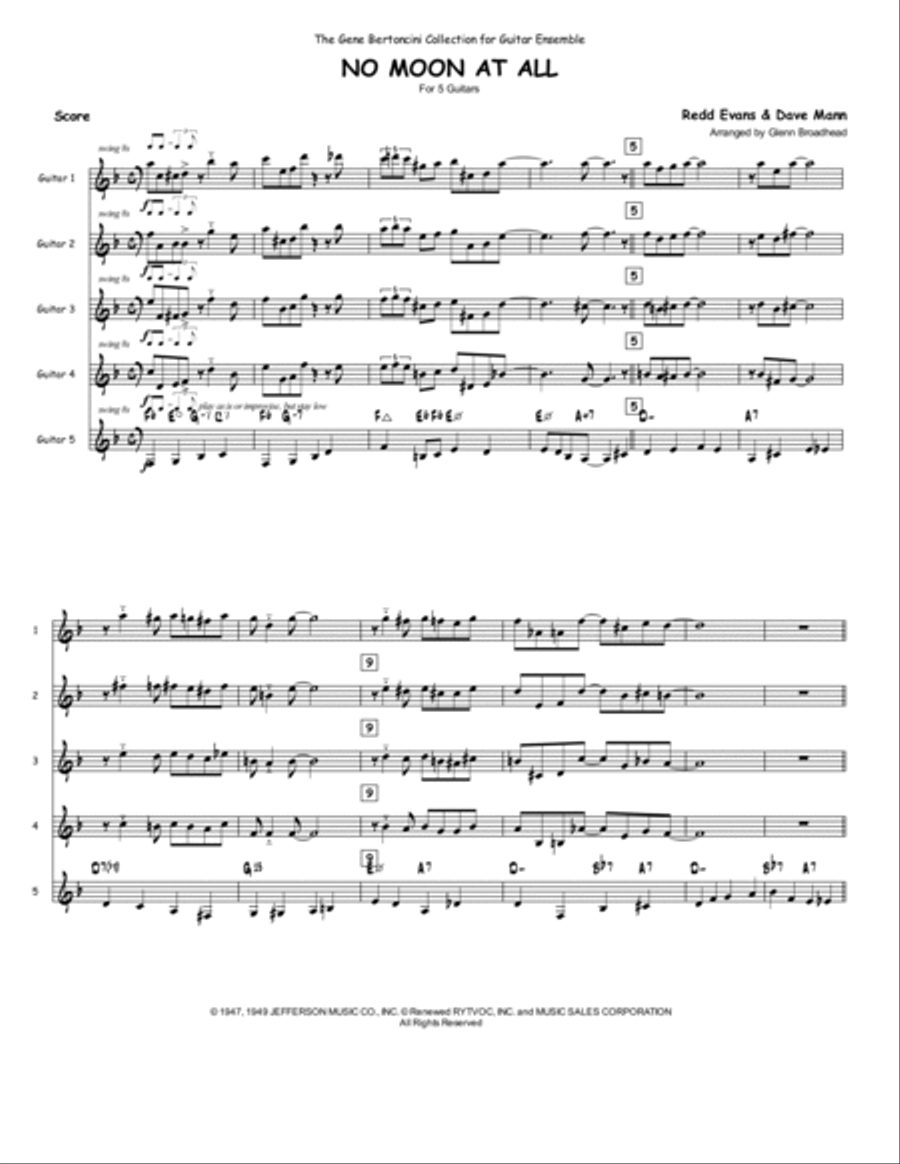 No Moon At All No Moon At All Electric Guitar scores gallery preview page 2