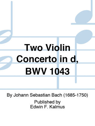 Book cover for Two Violin Concerto in d, BWV 1043