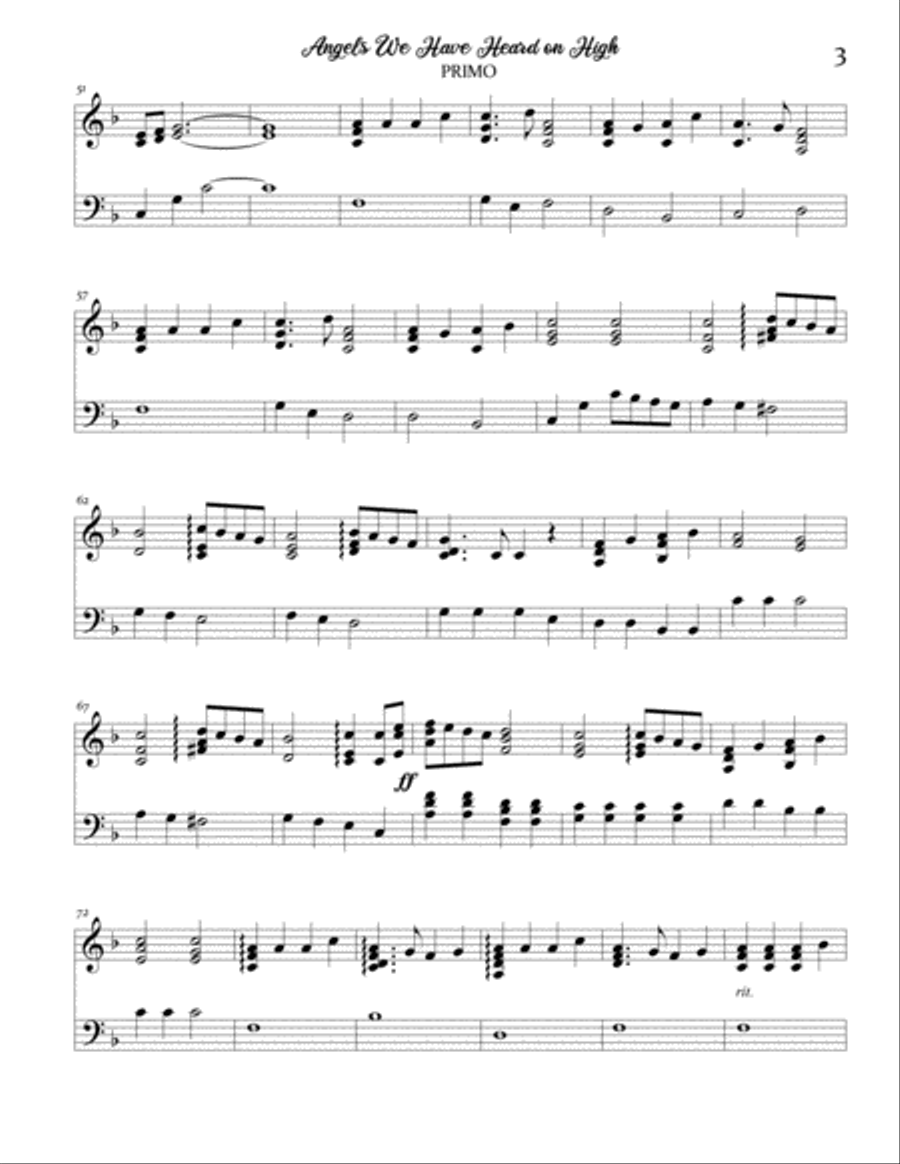 Angels We Have Heard on High Piano Duet Piano Duet scores gallery preview page 4