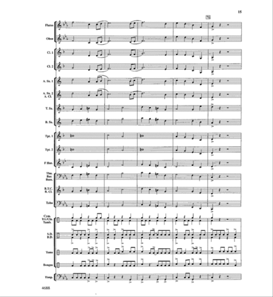 Tribal Drums Concert Band scores gallery preview page 15