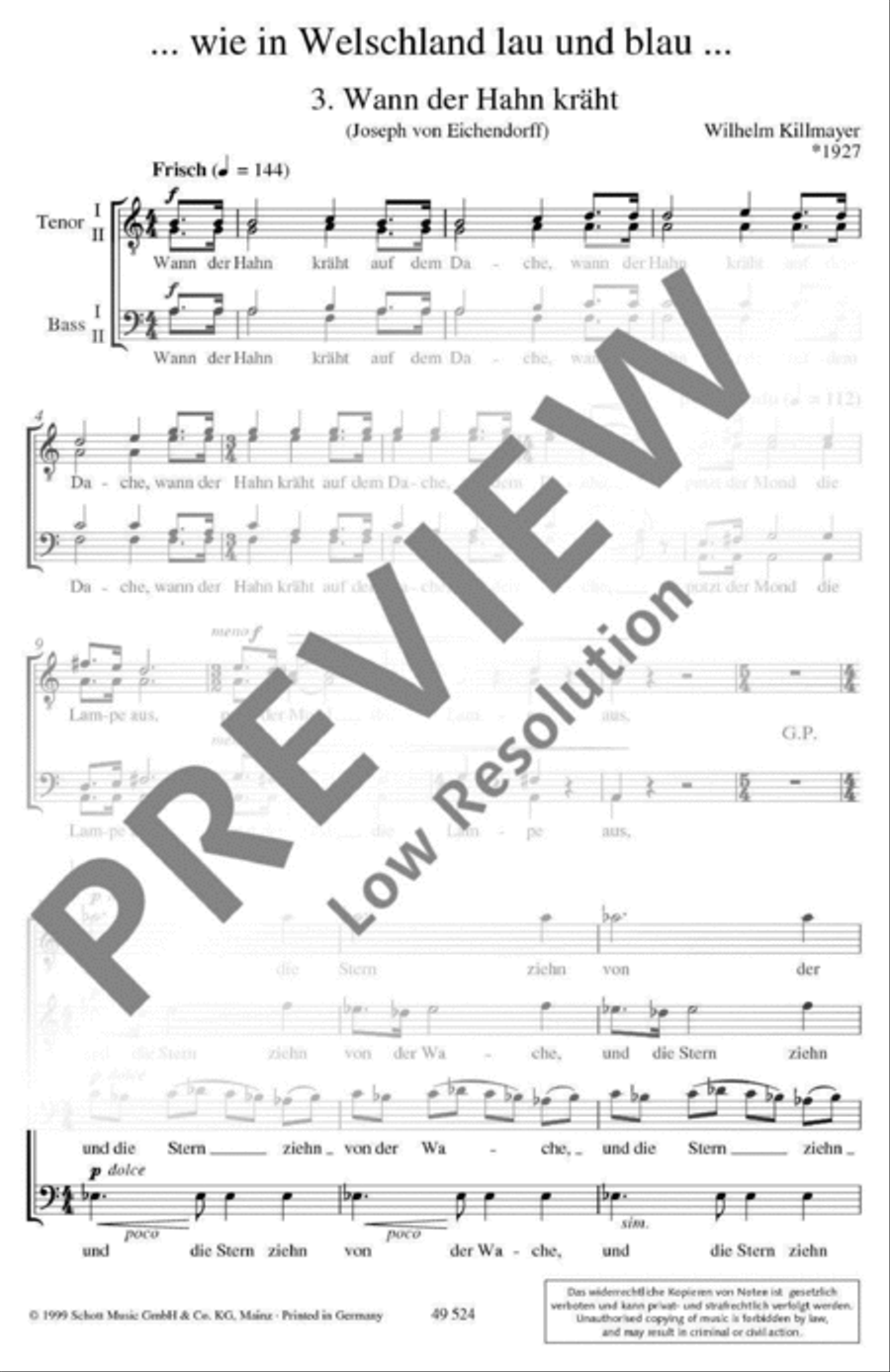 ... wie in Welschland lau und blau ... TTBB scores gallery preview page 4