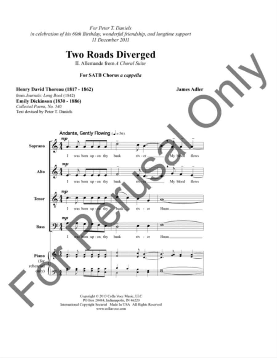 Two Roads Diverged 4-Part scores gallery preview page 2