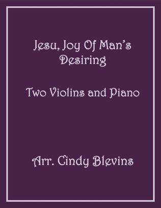 Book cover for Jesu, Joy Of Man's Desiring, Two Violins and Piano