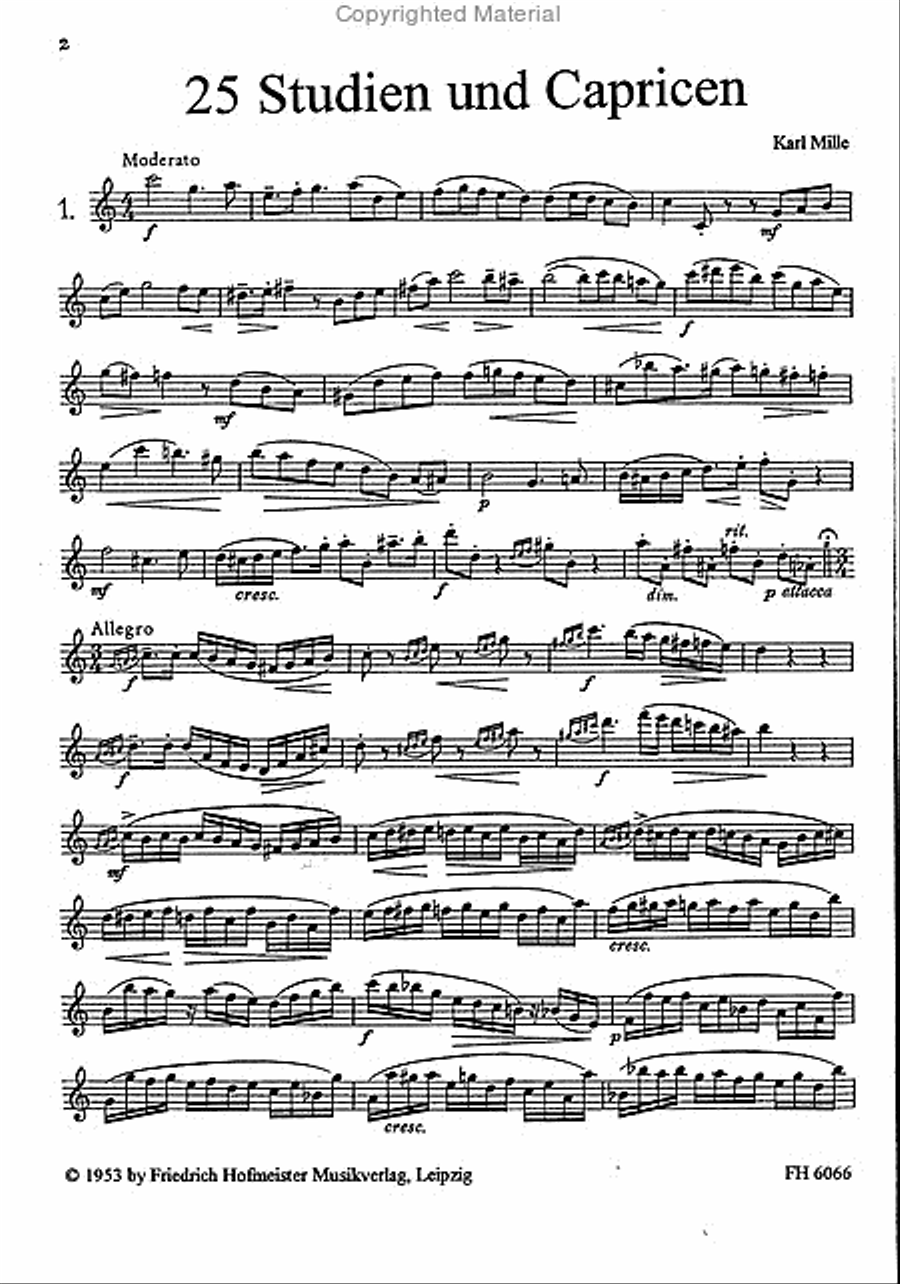 25 Studien und Capricen Oboe Solo scores gallery preview page 2