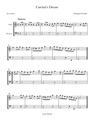 carolan's dream - oboe and bassoon sheet music turlough'o carolan