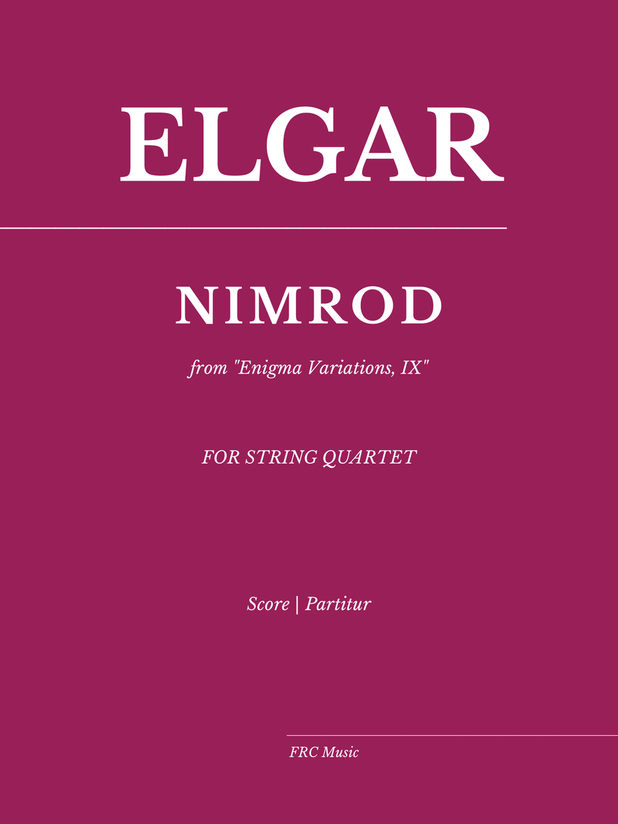 NIMROD from 'Enigma Variations', n. IX (for STRING QUARTET) String Quartet scores gallery preview page 1