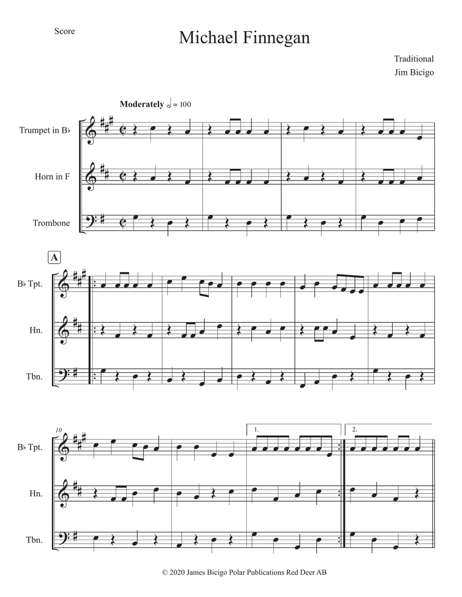 Michael Finnegan Brass Ensemble scores gallery preview page 1