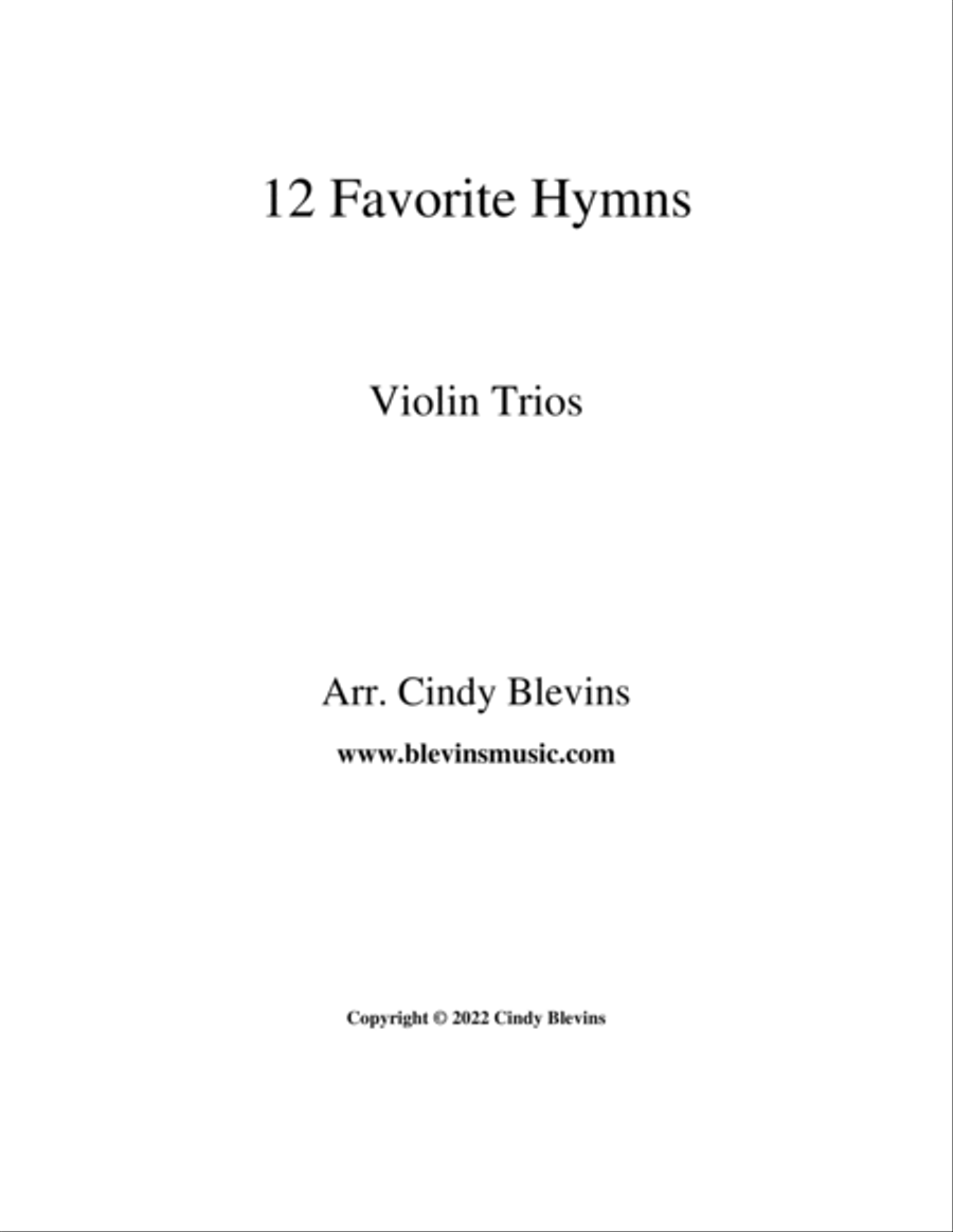 12 Favorite Hymns, Violin Trios String Trio scores gallery preview page 6
