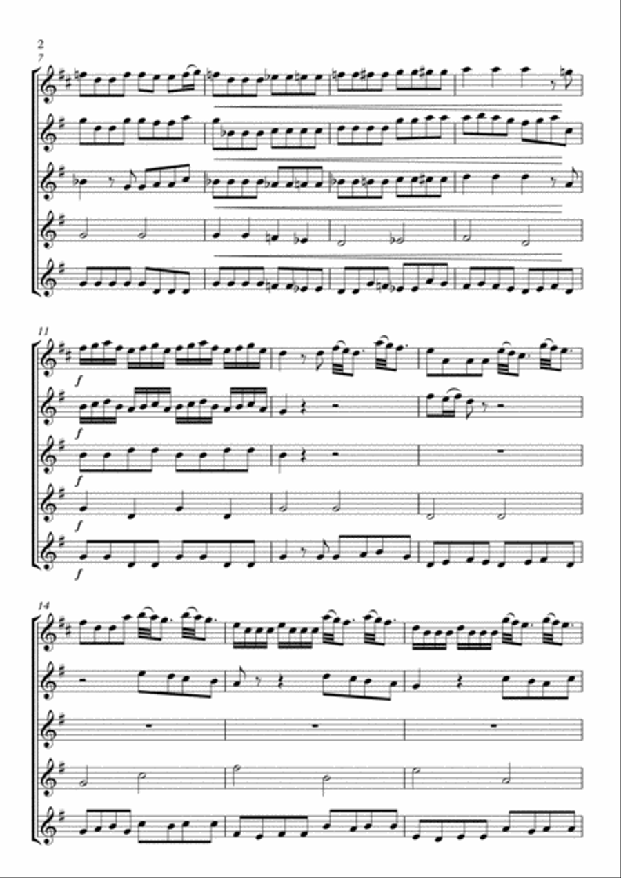 Concerto in D major RV93 A. Vivaldi (guitar ensemble) - Score Only Guitar Ensemble scores gallery preview page 2