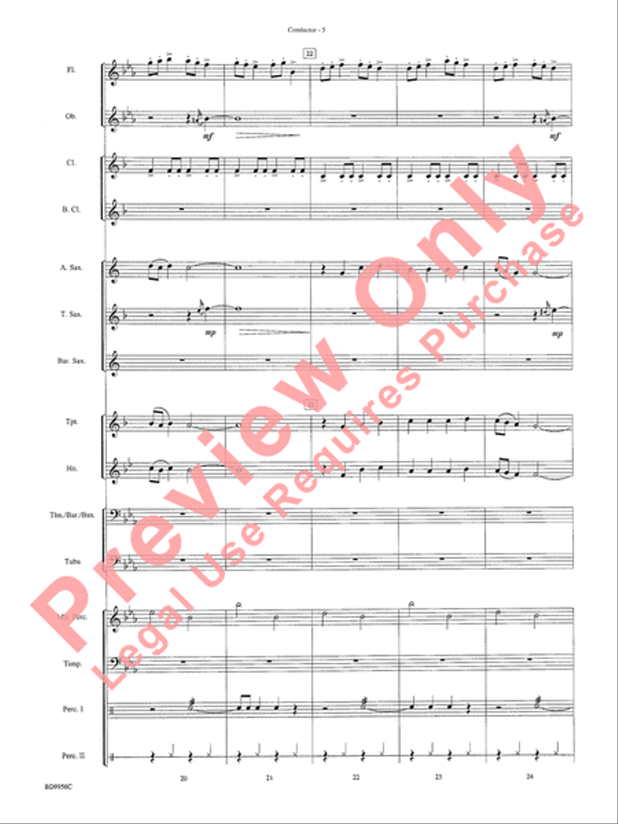 Drummer's Christmas Carol Concert Band scores gallery preview page 7