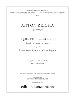 Book cover for Quintet Op. 88/4