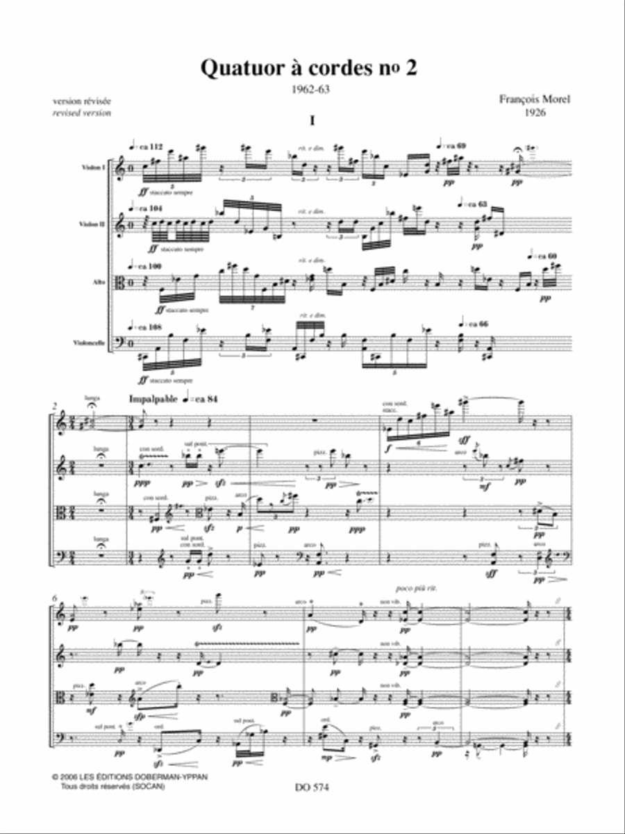 Quatuor à cordes no. 2 String Quartet scores gallery preview page 3