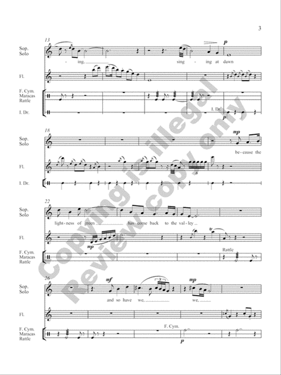 Singing at Dawn Flute scores gallery preview page 5