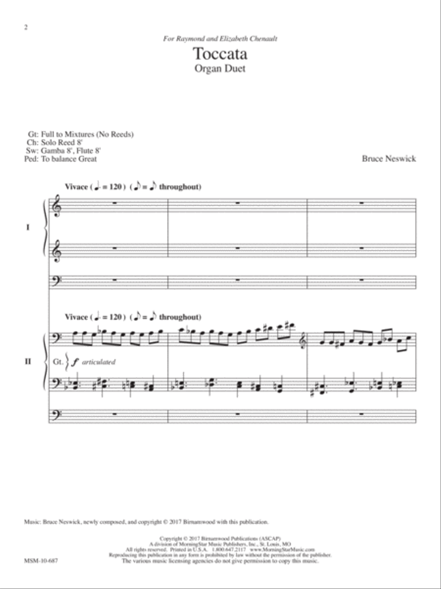 Toccata Organ scores gallery preview page 1