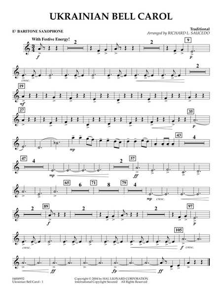 Ukrainian Bell Carol (arr. Richard L. Saucedo) - Eb Baritone Saxophone
