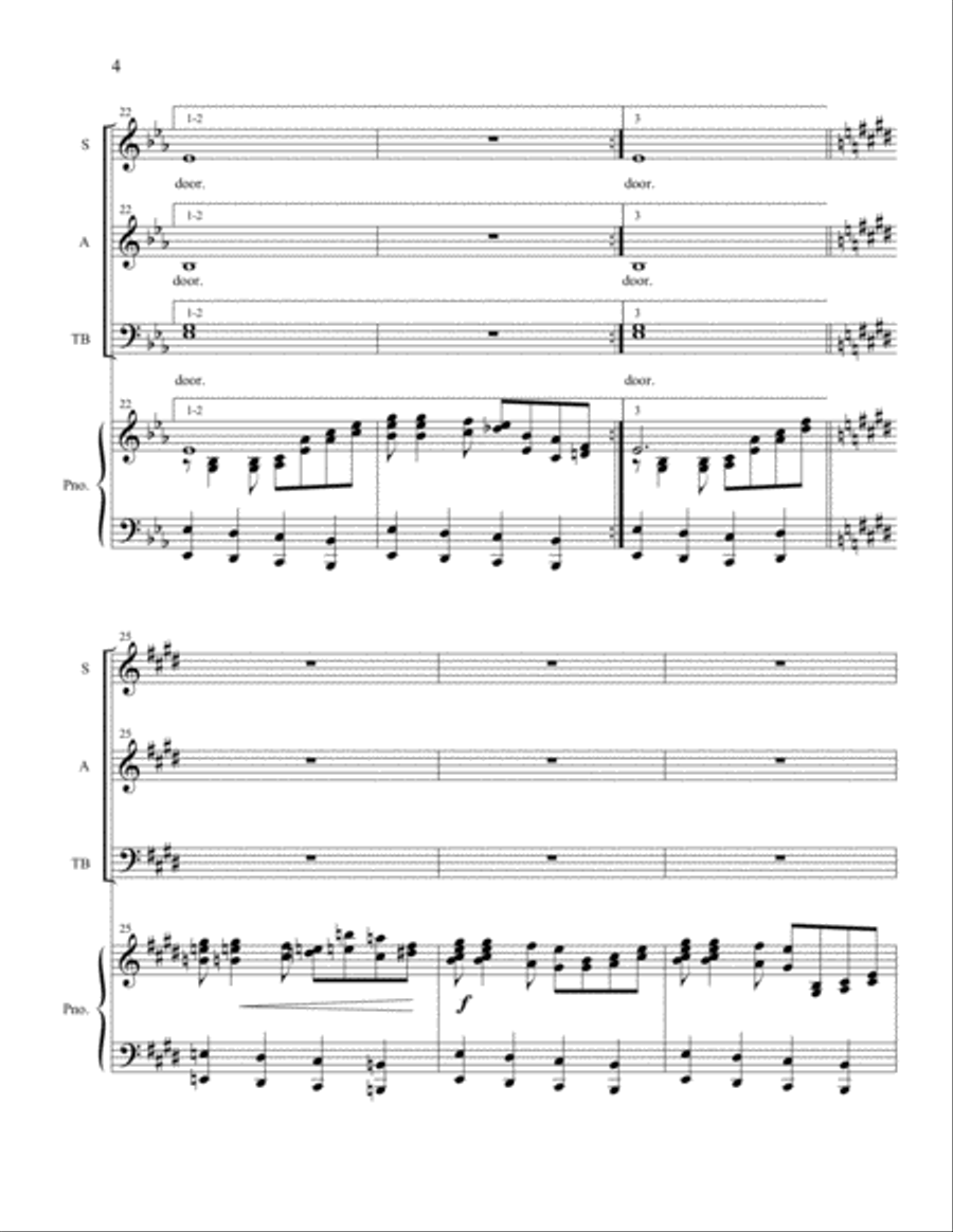 Somebody's Knockin' at Your Door (SATB) 4-Part scores gallery preview page 4