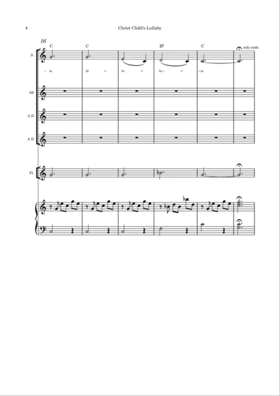 Christ Child's Lullaby (Taladh Chriosda) - Scottish Gaelic Carol-SSAA flute, cello, violin and piano SSAA scores gallery preview page 4