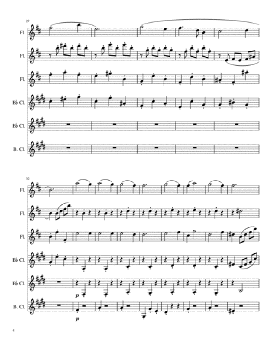 Once Upon A December from the Twentieth Century Fox Motion Picture ANASTASIA Woodwind Ensemble scores gallery preview page 4