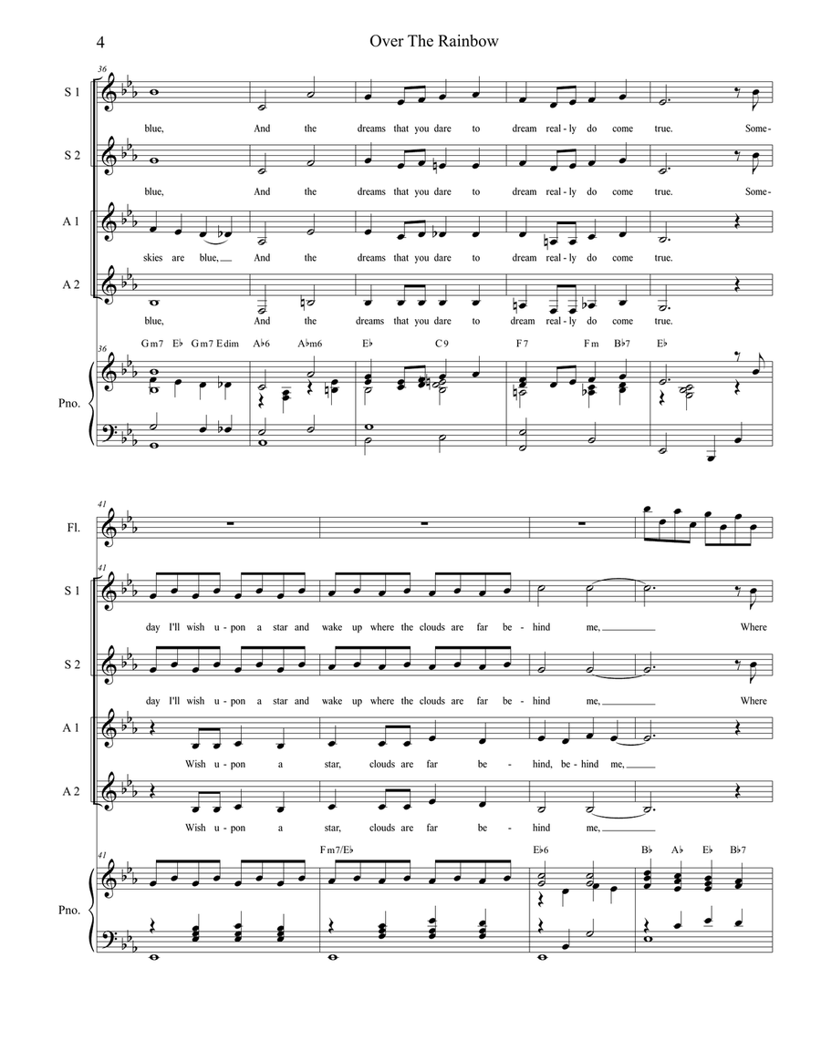 Over The Rainbow (from The Wizard Of Oz) SSA scores gallery preview page 4