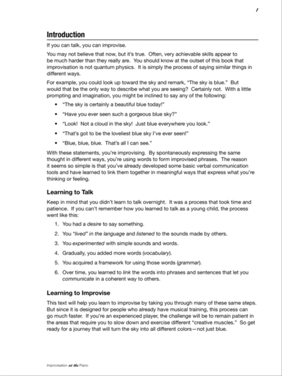 Improvisation at the Piano Piano Method scores gallery preview page 4