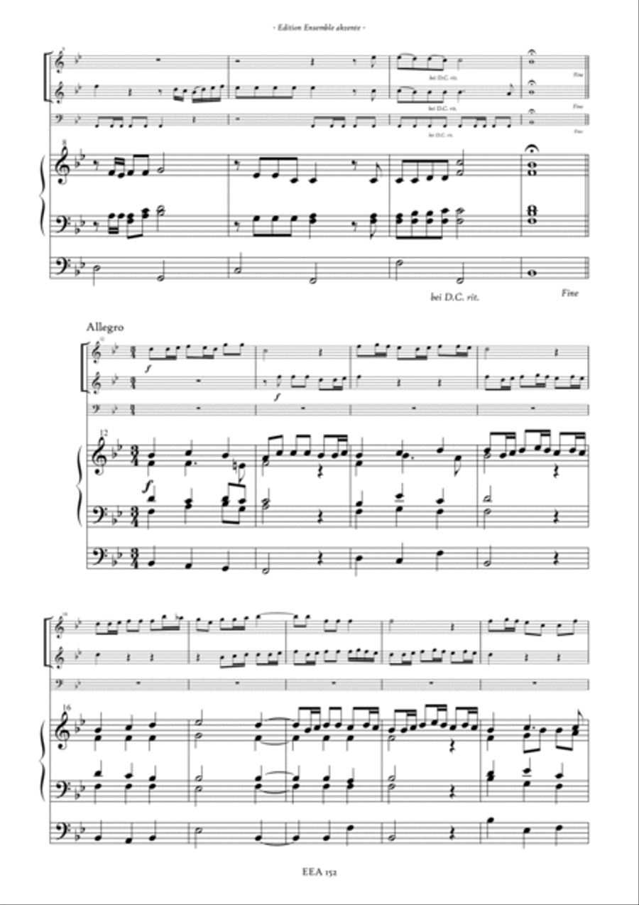 Fanfare & Chorus from „Ihr lieben Christen, freut euch nun" Version in Bb, C & D - arrangement for