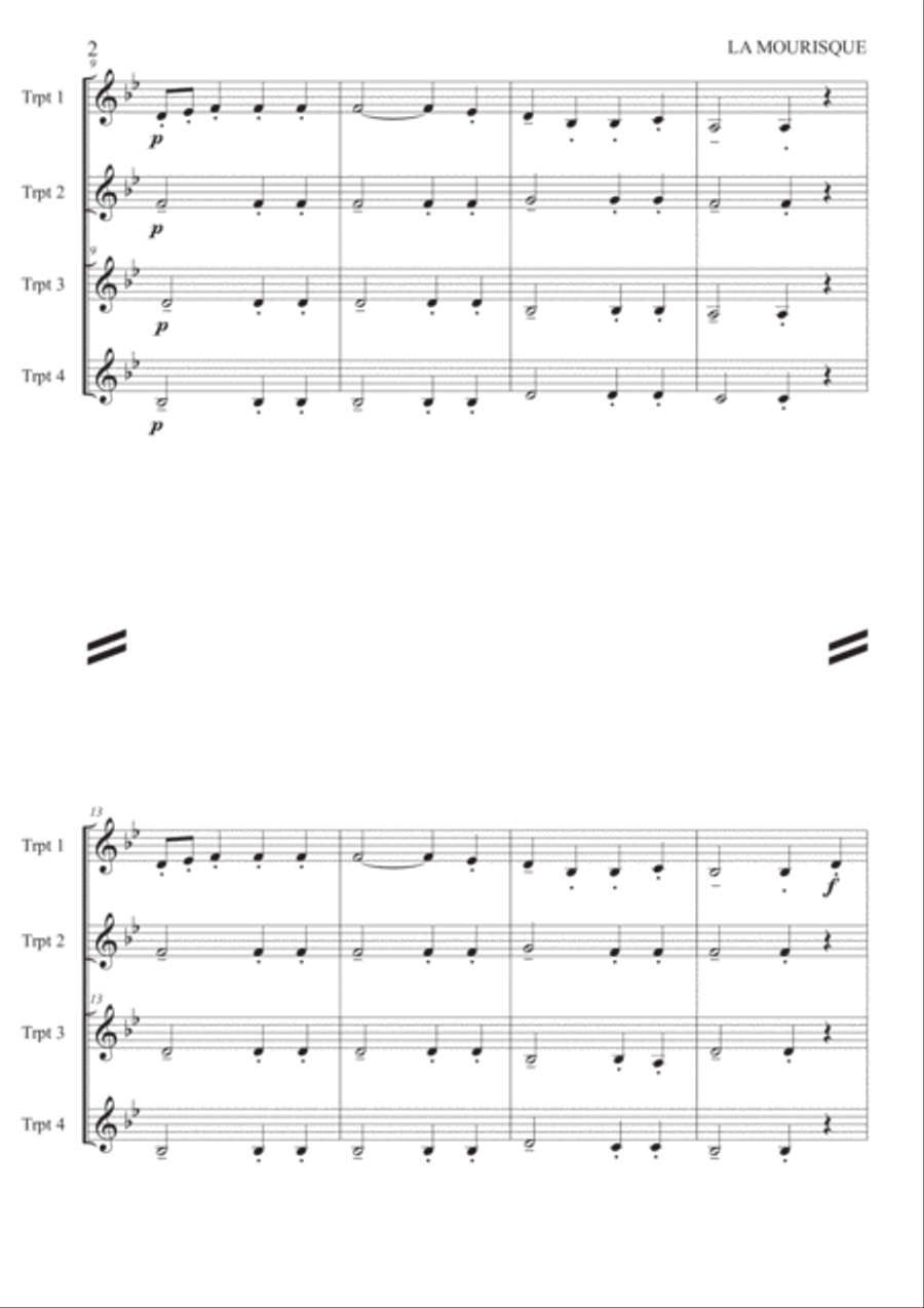 La Mourisque - Trumpet quartet La Mourisque - Trumpet quartet Brass Quartet scores gallery preview page 3