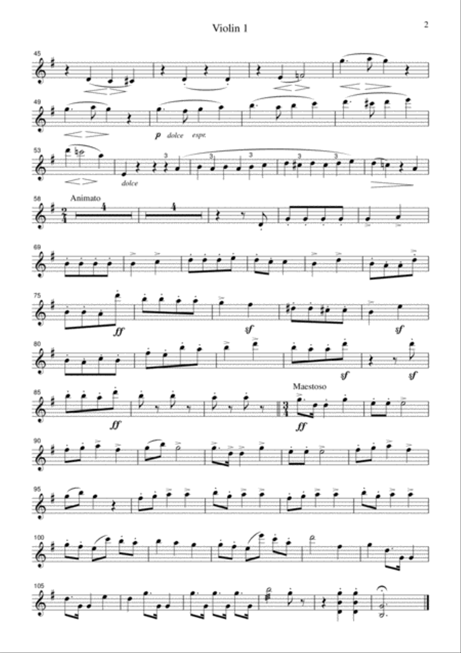 Brahms Academic Festival Overture, for string quartet, CB301 String Quartet scores gallery preview page 4