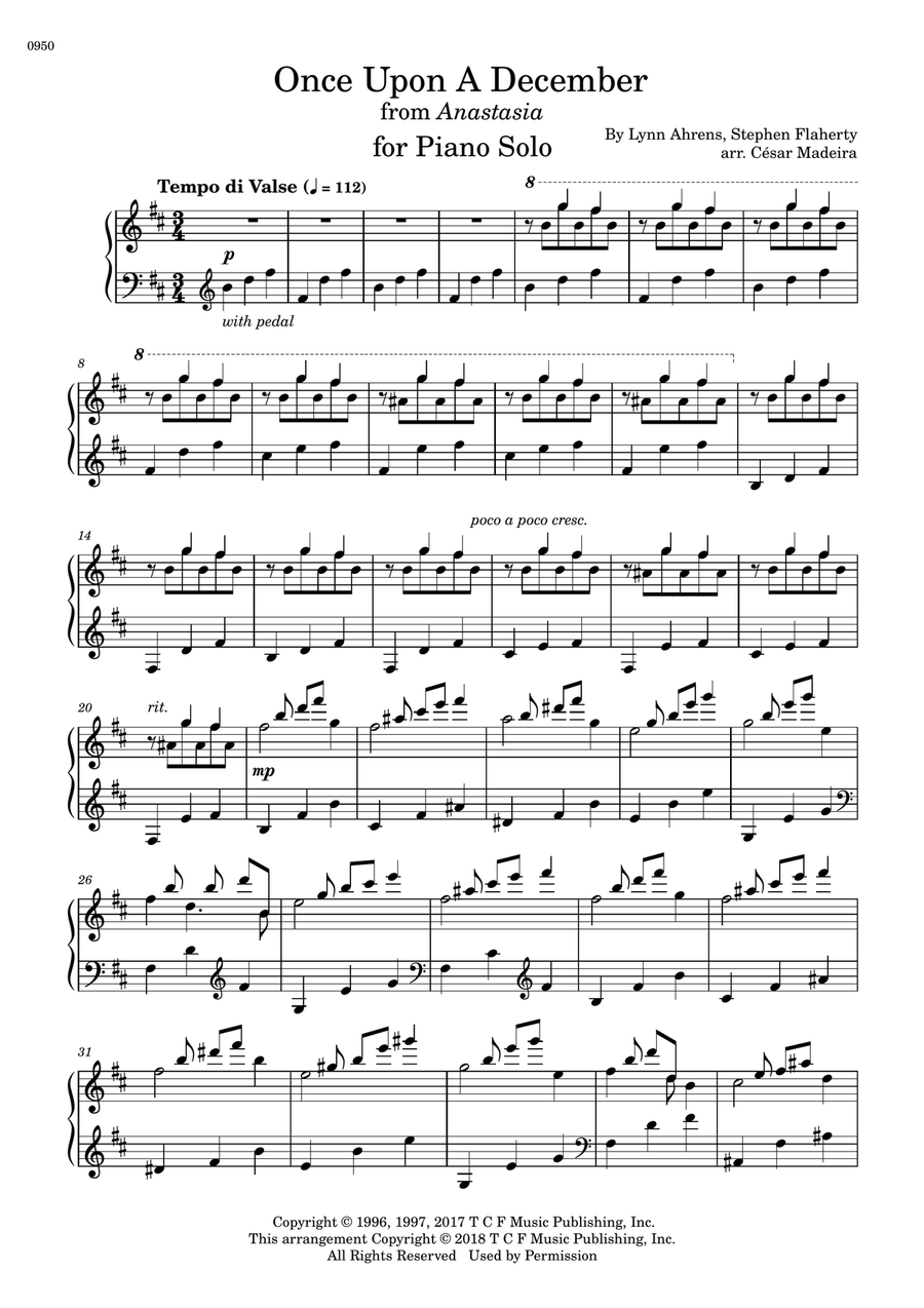 Once Upon A December Piano Solo scores gallery preview page 2