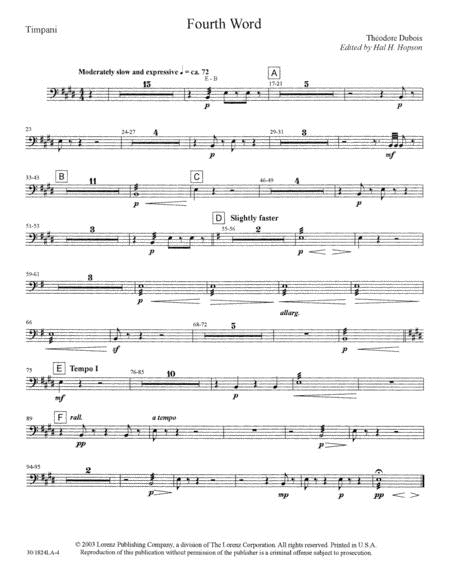 The Seven Last Words of Christ - Timpani by Francois Clement Theodore Dubois Choir - Sheet Music