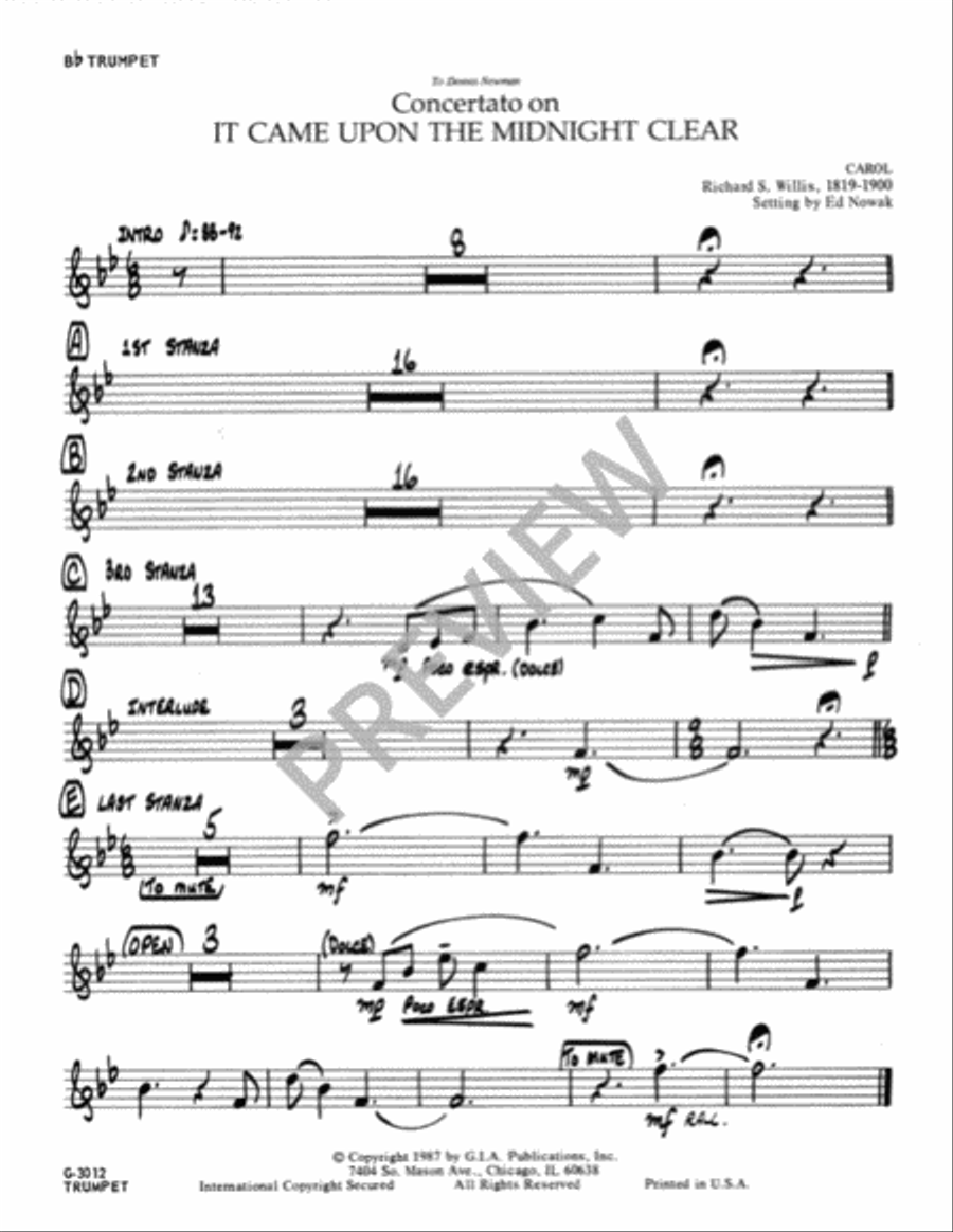 It Came upon the Midnight Clear - Instrument edition Flute scores gallery preview page 3
