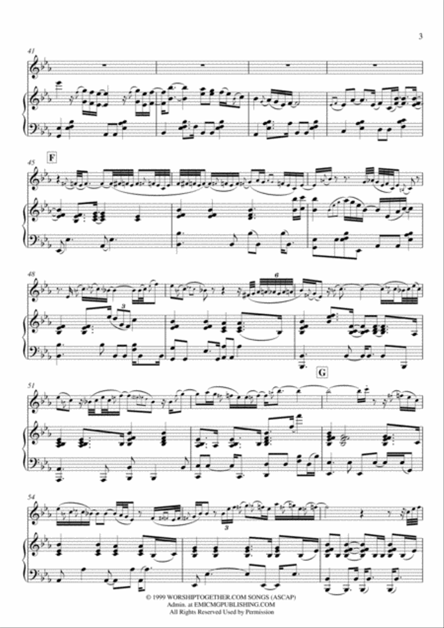 You Are My King (amazing Love) Violin Solo scores gallery preview page 3