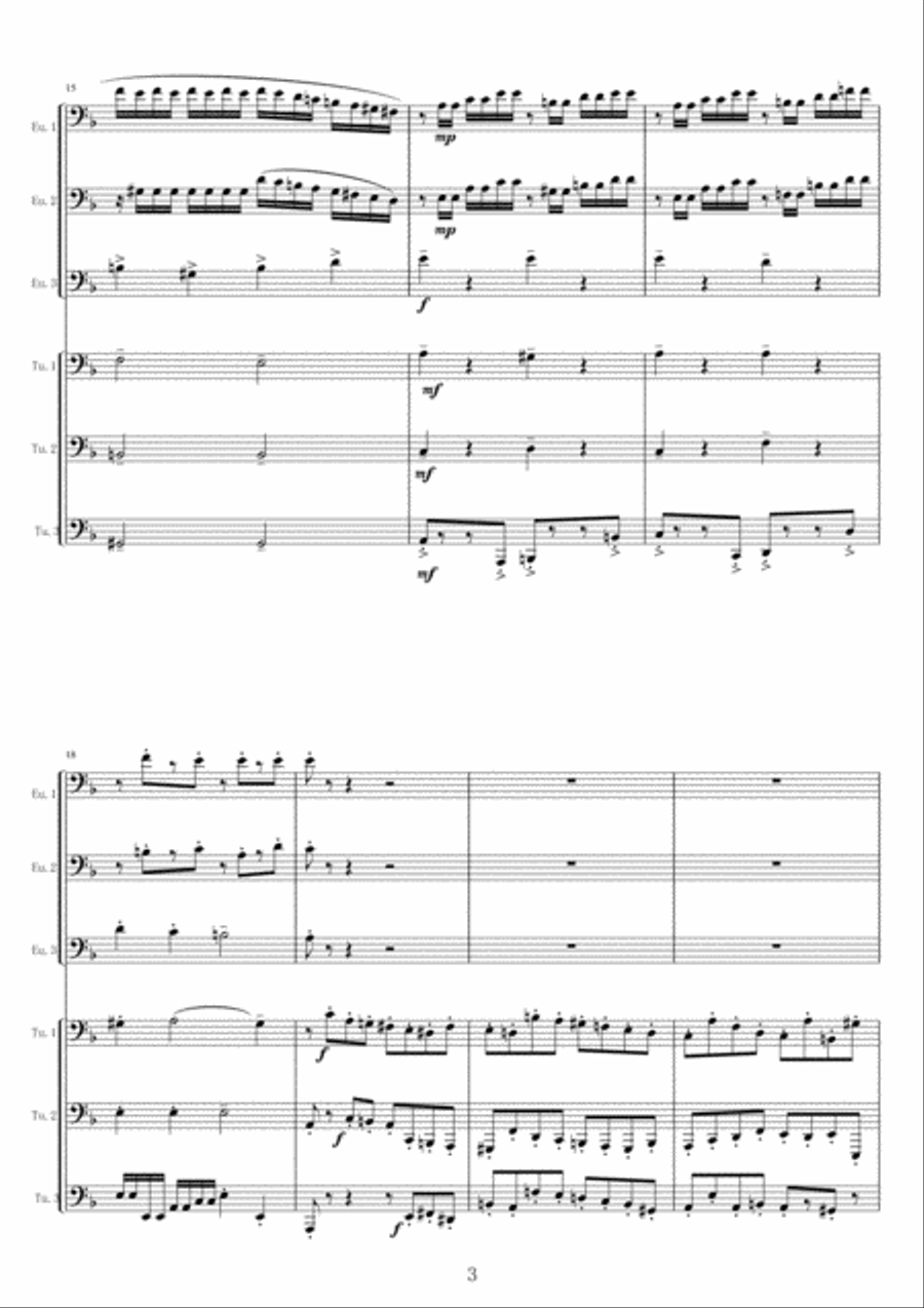 <Bari-Tuba Sextet> Two Movements from Requiem K.626 Chamber Orchestra scores gallery preview page 3