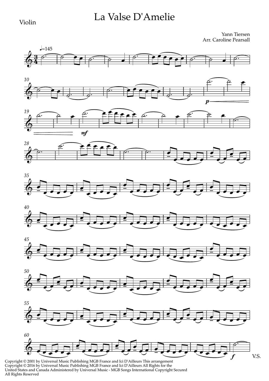 La Valse D'amelie String Duet scores gallery preview page 3