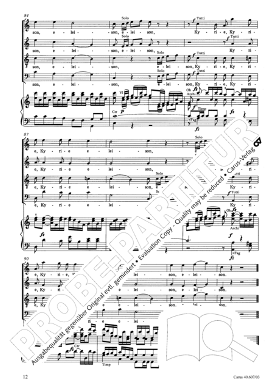 Mass in time of war (Missa in tempore belli) 4-Part scores gallery preview page 19