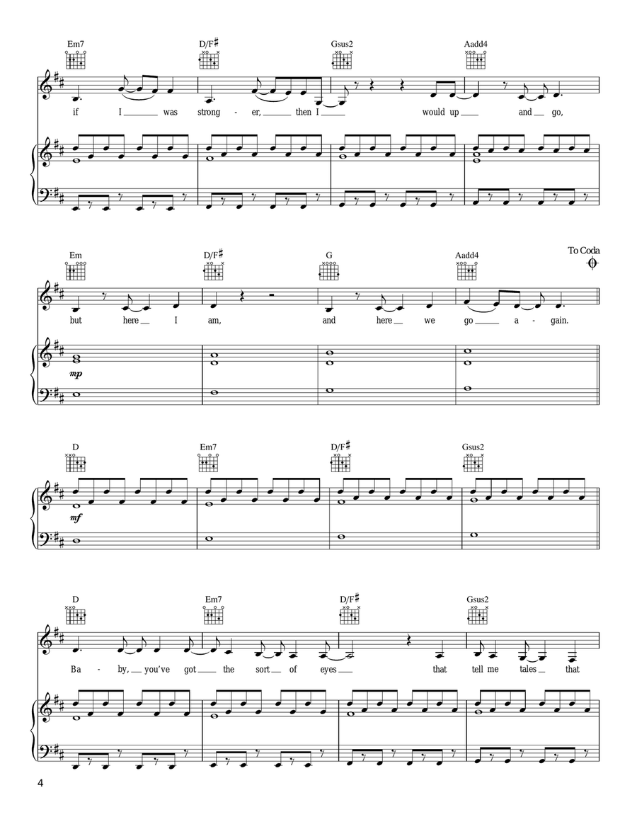 Sort Of Sort Of Piano, Vocal, Guitar scores gallery preview page 4