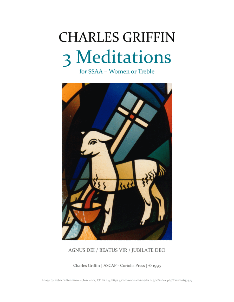 3 Meditations - Agnus Dei; Beautus Vir; Jubilate Deo - SSAA SSAA scores gallery preview page 1