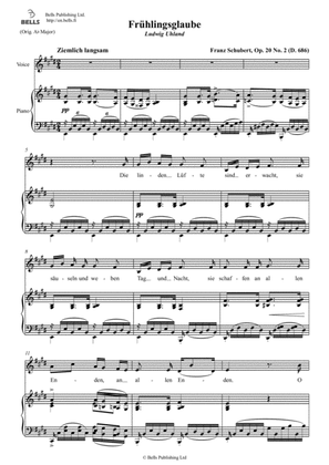 Fruhlingsglaube, Op. 20 No. 2 (D. 686) (E Major)