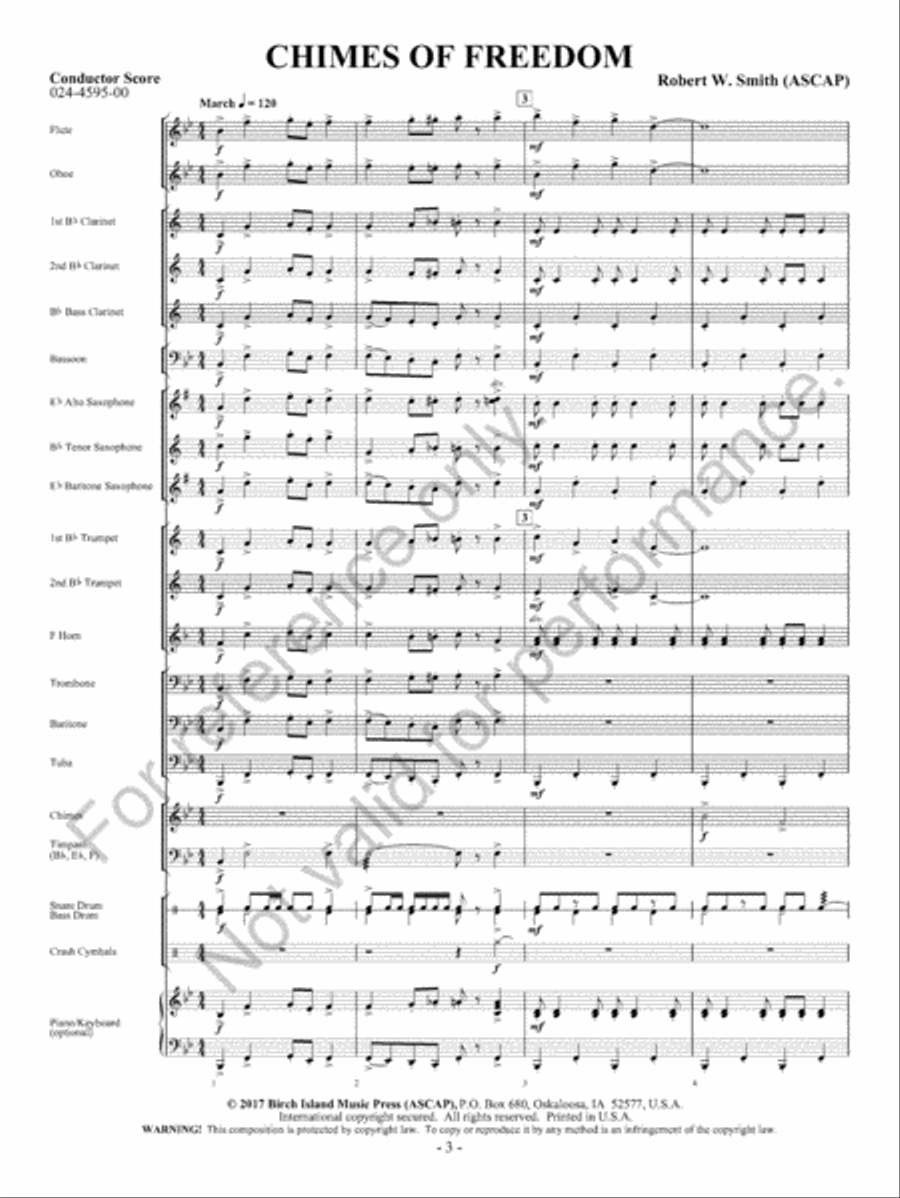Chimes Of Freedom Chimes Of Freedom Concert Band scores gallery preview page 4
