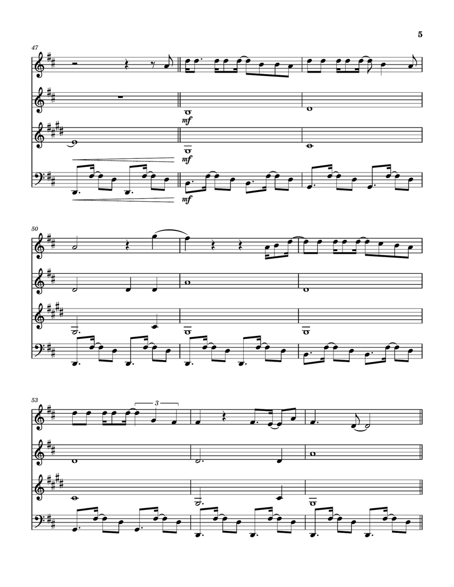 Kiss The Sky Woodwind Quartet scores gallery preview page 6