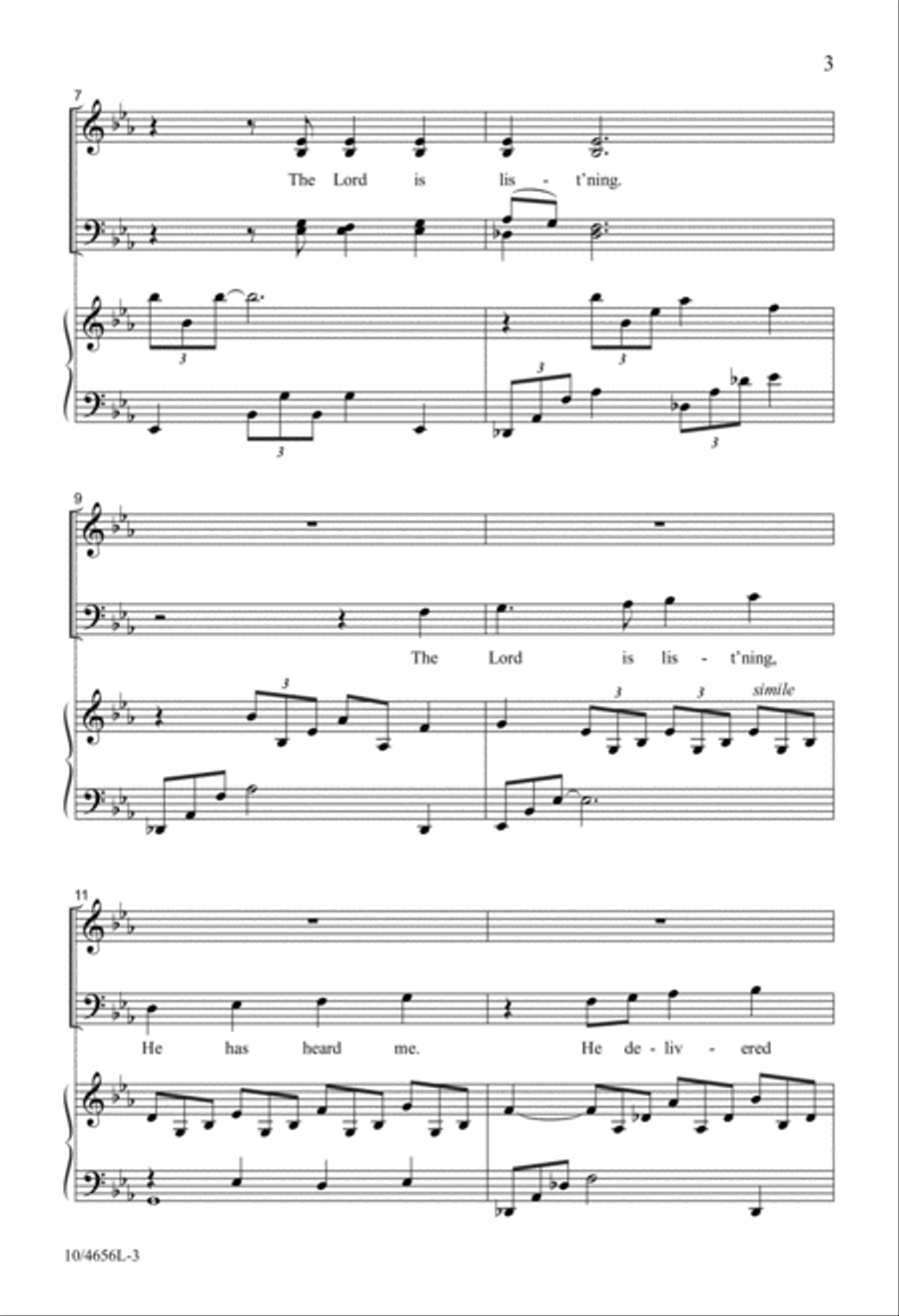 The Lord Is Listening 4-Part scores gallery preview page 3