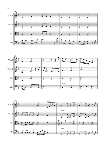 Scottish Folk Song - Auld Lang Sine. Arrangement for String Quartet image number null