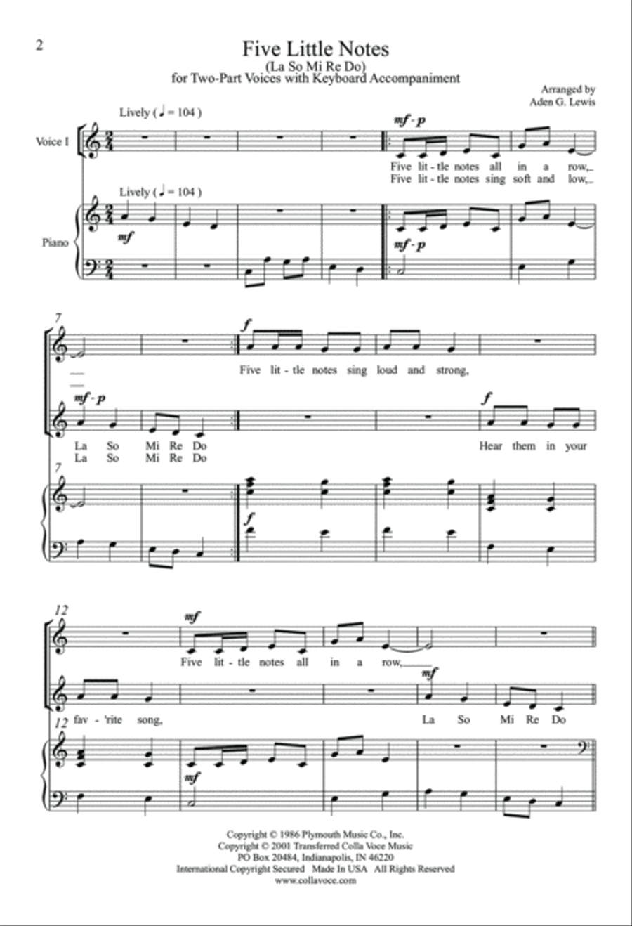 Five Little Notes SA scores gallery preview page 2