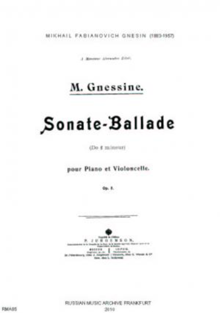 Sonate-ballade do # mineur : pour piano et violoncelle, op. 7
