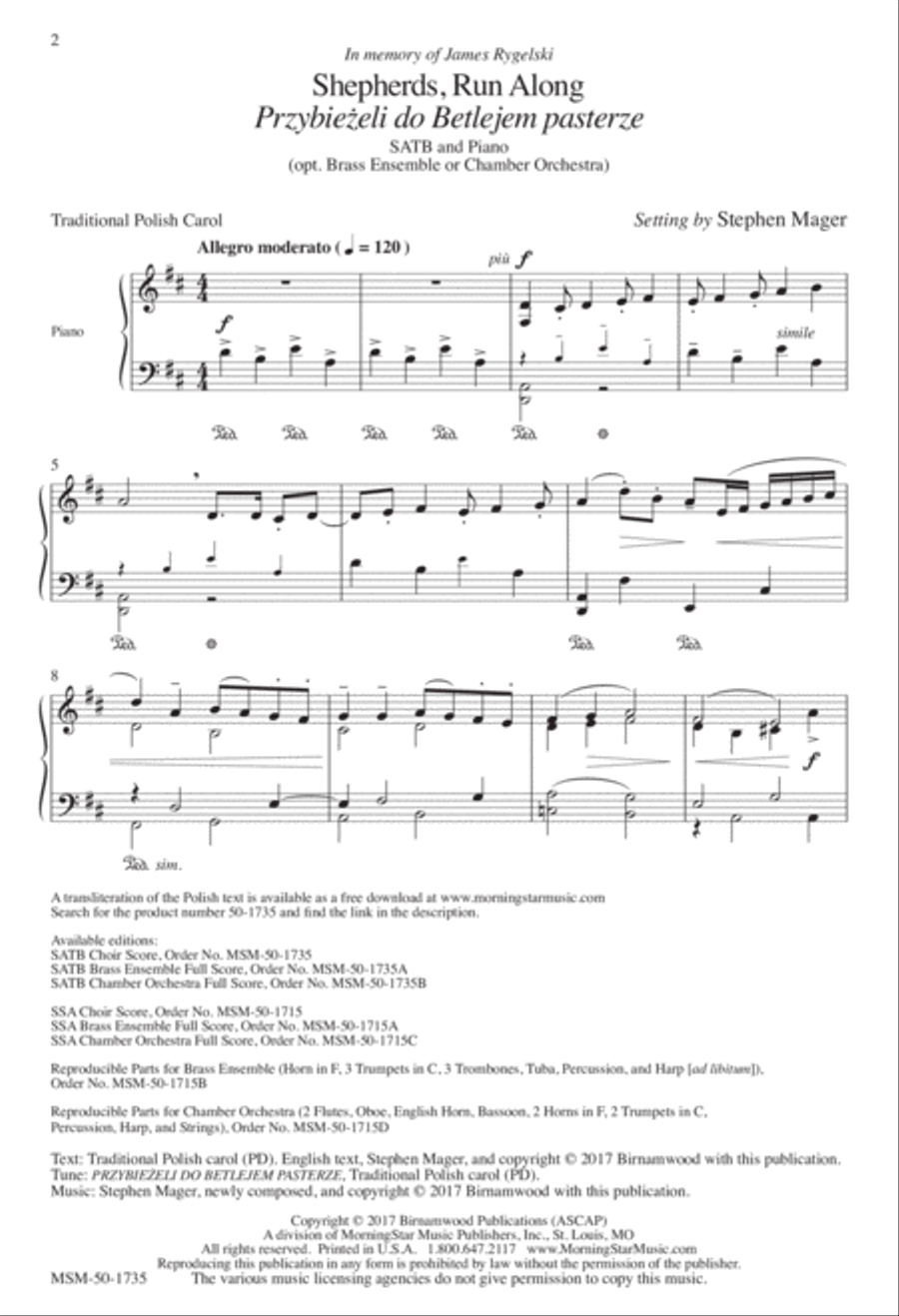 Shepherds, Run Along/Przybieżeli do Betlejem pasterze 4-Part scores gallery preview page 2